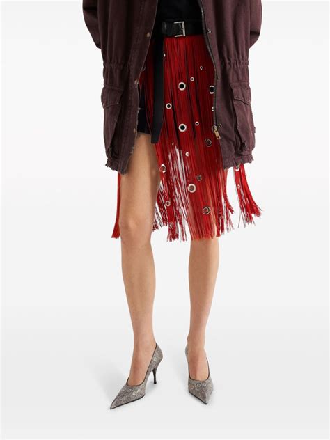 prada fringe skirt